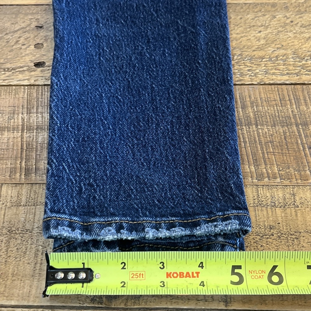 Levi's 501 S Button Fly Skinny Jeans Womens 24x30 High Rise Distressed Dark Wash - Picture 13 of 15